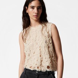 Embellished Tulle Top